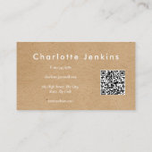 ミニマリストクラフトモダンプロフェッショナルQRコード 名刺 (裏面)