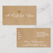 ミニマリストクラフトモダンロイヤリティギフト券 紹介カード (正面/裏面)