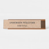 ミニマリストクラフト紙カスタム デスクネームプレート (正面)