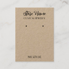 ミニマリストクラフト紙ジュエリーイヤリングディスプレイ 名刺