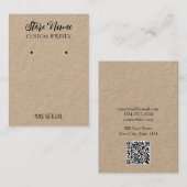 ミニマリストクラフト紙ジュエリーイヤリングディスプレイ 名刺 (正面/裏面)