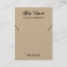 ミニマリストクラフト紙ネックレスイヤリングディスプレイ 名刺