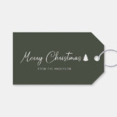 ミニマリストクリスマスウィンターホリデーフォレストグリーン ギフトタグ (正面(横))