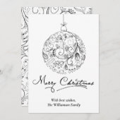 ミニマリストクリスマスオーナメント シーズンカード (正面/裏面)