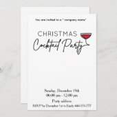 ミニマリストクリスマスカクテル企業のパーティー 招待状 (正面/裏面)