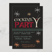 ミニマリストクリスマスカクテル企業のパーティー 招待状 (正面/裏面)