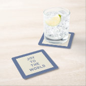 ミニマリストクリスマスカロルタイポグラフィコースター スクエアペーパーコースター (インサイチュ)