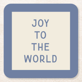 ミニマリストクリスマスカロルタイポグラフィコースター スクエアペーパーコースター