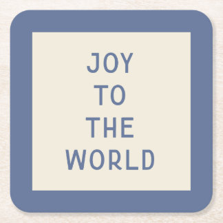 ミニマリストクリスマスカロルタイポグラフィコースター スクエアペーパーコースター