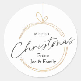 ミニマリストクリスマスステッカー – モダンオーナメント ラウンドシール