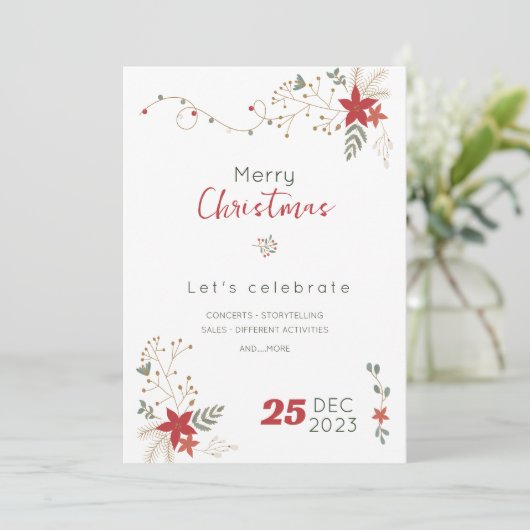 ミニマリストクリスマスセール , ホリデーシーズンおめでとうございます 招待状 (スタンド正面)