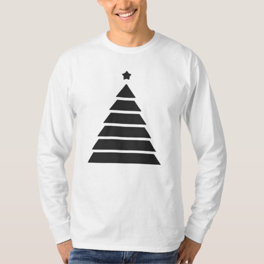 ミニマリストクリスマスツリーデザイン Tシャツ (正面)