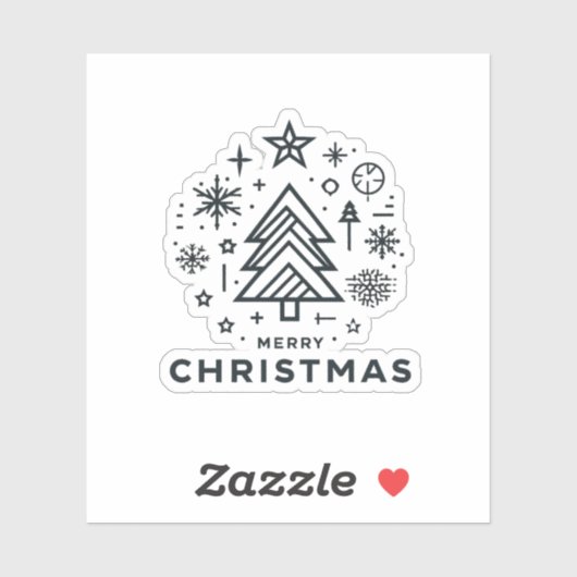 ミニマリストクリスマスツリーメリークリスマスデザイン シール (シート)