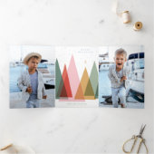 ミニマリストクリスマスツリー 三つ折りクリスマスカード (内部)