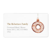 ミニマリストクリスマスドーナツオーナメント ラベル (正面)