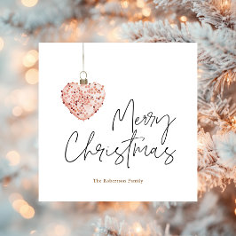 ミニマリストクリスマスハートオーナメントホリデーカード シーズンカード