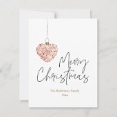 ミニマリストクリスマスハートオーナメント シーズンカード (正面)