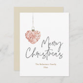 ミニマリストクリスマスハートオーナメント シーズンカード (正面/裏面)