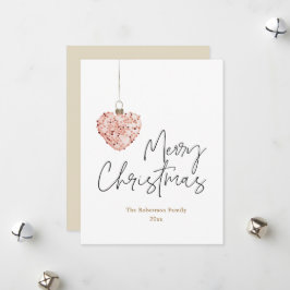 ミニマリストクリスマスハートオーナメント シーズンカード