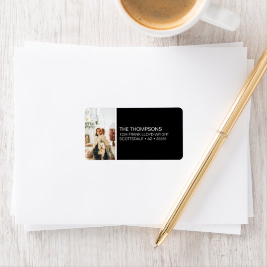 ミニマリストクリスマスフォトカスタム差出人住所 ラベル (インサイチュ)