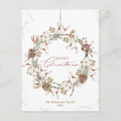 ミニマリストクリスマスリースホリデーカード シーズンポストカード (正面)