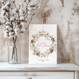 ミニマリストクリスマスリースホリデーカード シーズンポストカード