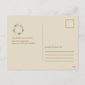 ミニマリストクリスマスリースホリデーカード シーズンポストカード (裏面)