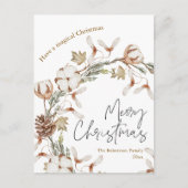 ミニマリストクリスマスリースホリデーカード シーズンポストカード (正面)