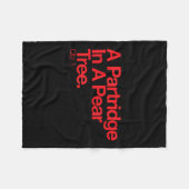 ミニマリストクリスマスTシャツ - 梨の木のヤマドリ フリースブランケット (正面(横))