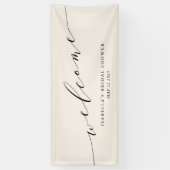 ミニマリストクリームブラックグリーンブライダルシャワーへようこそ 横断幕 (縦)