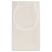 ミニマリストクリームブラックブライダルシャワーありがとう スモールペーパーバッグ (裏面)