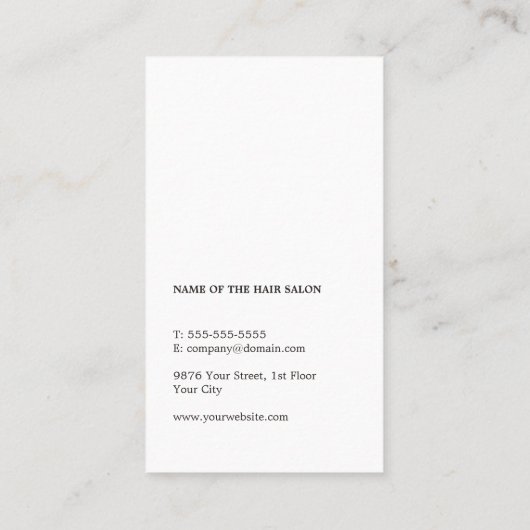 ミニマリストクリーンフェイク金ゴールドブラック美容師 名刺 (裏面)