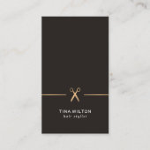 ミニマリストクリーンフェイク金ゴールドブラック美容師 名刺 (正面)