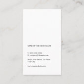 ミニマリストクリーンフェイク金ゴールドホワイト美容師 名刺 (裏面)