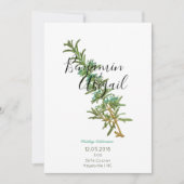 ミニマリストクリーンボタニーローズマリーハーバリスシンプルト  招待状 (正面)