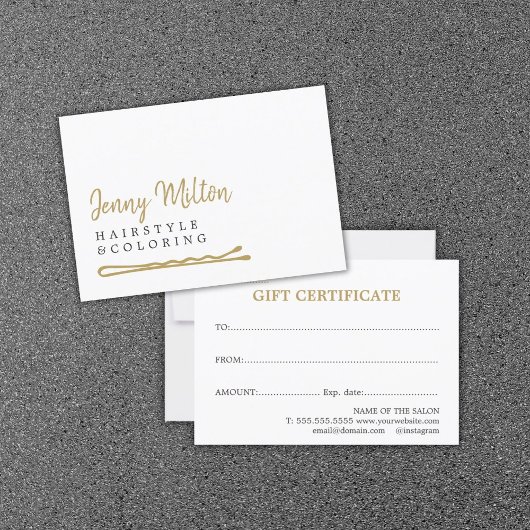 ミニマリストクリーン白フェイク金ゴールドヘア