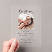 ミニマリストクロスバプテスマ&《キリスト教》洗礼式や命名式フォトアーチ アクリル招待状 (インサイチュ (ポータブル))