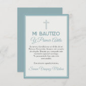 ミニマリストクロスバプテスマ&ファースト誕生日 サンキューカード (正面/裏面)