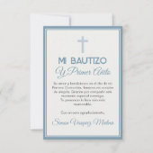 ミニマリストクロスバプテスマ&ファースト誕生日 サンキューカード (正面)