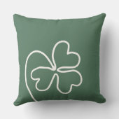 ミニマリストクローバーリーフラインスケッチグリーンカスタム クッション (裏面)