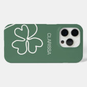 ミニマリストクローバーリーフラインスケッチグリーンカスタム Case-Mate iPhoneケース (裏面 (横))