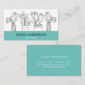 ミニマリストグエレガントリーンリーハウスプラント 名刺 (正面/裏面)