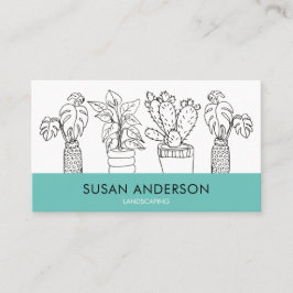 ミニマリストグエレガントリーンリーハウスプラント  名刺