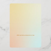 ミニマリストグラデーション日付カードを保存 箔招待状 (裏面)