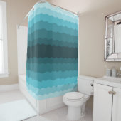 ミニマリストグラデーション青海波パターン シャワーカーテン (インサイチュ)