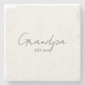 ミニマリストグランドパEST 2025 | 新しいおじいちゃんギフト ストーンコースター (正面)