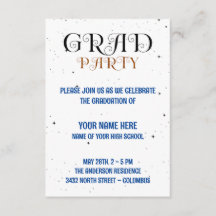 ミニマリストグラードパーティーブルーブラック&ホワイトスクリプト