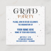 ミニマリストグラードパーティーブルーブラック&ホワイトスクリプト エンクロージャーカード (正面)