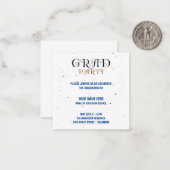 ミニマリストグラードパーティーブルーブラック&ホワイトスクリプト ノートカード (正面/裏面インサイチュ)