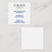 ミニマリストグラードパーティーブルーブラック&ホワイトスクリプト ノートカード (正面/裏面)